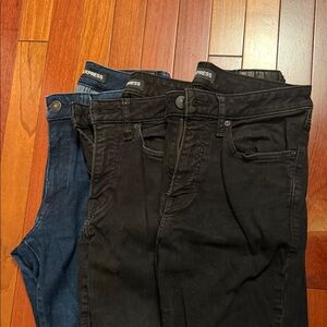 Express Black and Dark Blue Jeans Trio